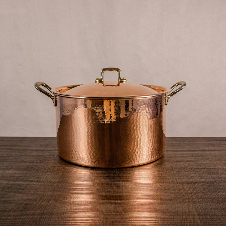 Casseruola 2 Maniglie in Rame Puro con Rivestimento in Stagno