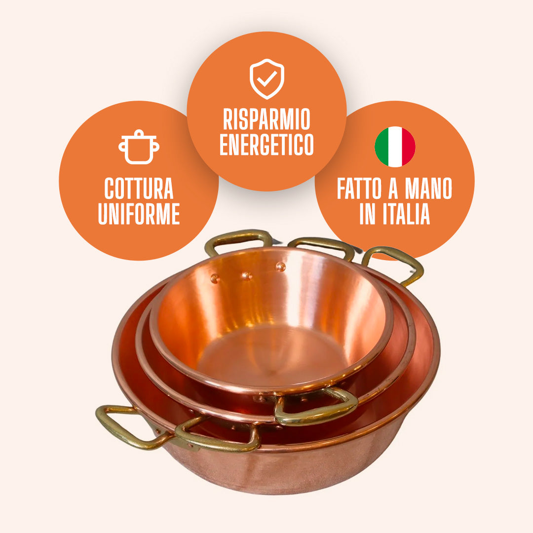Pentola in Rame Puro per Confetture e Marmellate