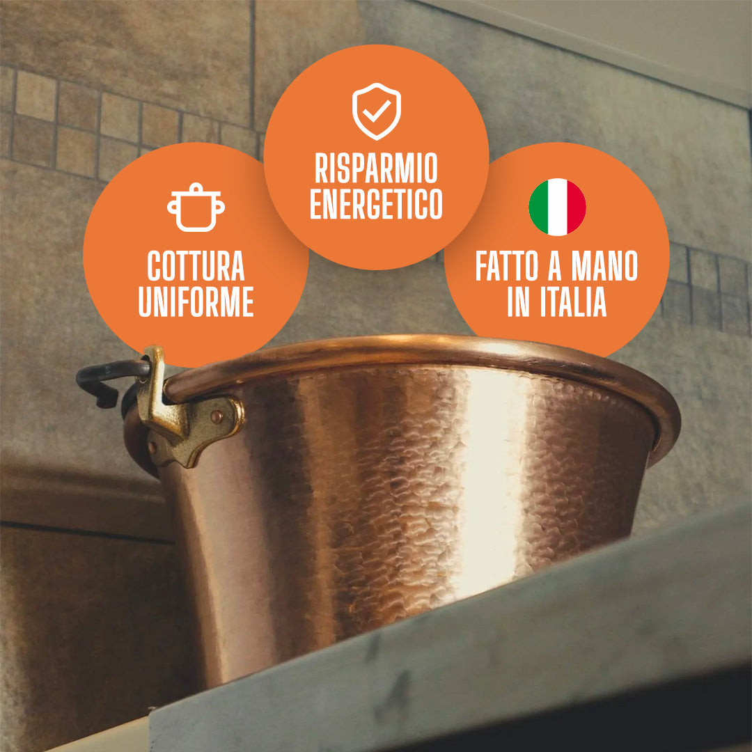 Paiolo Tradizionale in Rame Puro per Polenta