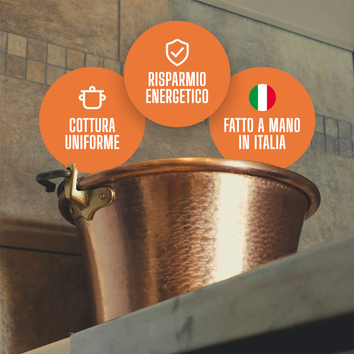 Paiolo Tradizionale in Rame Puro per Polenta